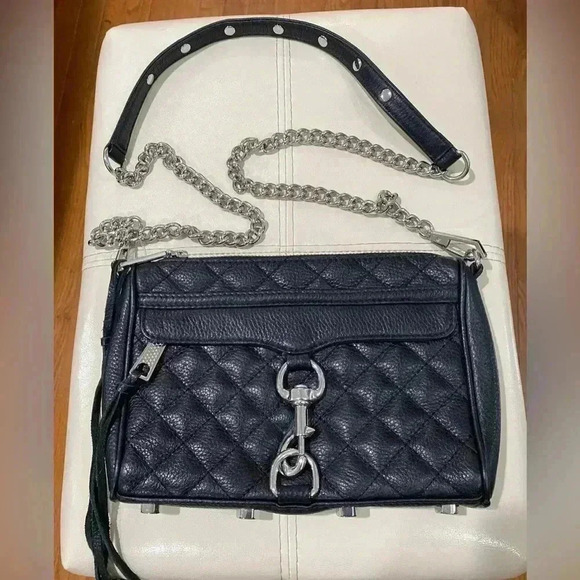 Rebecca Minkoff Mini M.A.C In Black Leather - Picture 1 of 8